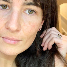 Load image into Gallery viewer, Raw Green Tourmaline Stud Earrings: 14k Gold Filled Birthstone Jewelry