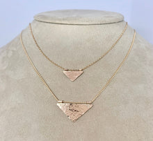 Load image into Gallery viewer, Textured 14k Gold Filled Triangle Necklace: Minimalist Geometric Choker