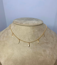 Load image into Gallery viewer, Dainty 14k Gold Filled Leaflet Drop Choker: Turquoise Accent