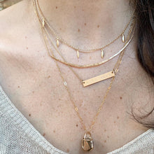 Load image into Gallery viewer, Dainty 14k Gold Filled Leaflet Drop Choker: Turquoise Accent