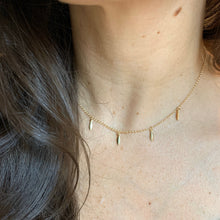Load image into Gallery viewer, Dainty 14k Gold Filled Leaflet Drop Choker: Turquoise Accent