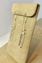 Load image into Gallery viewer, Clear Quartz Crystal Point Earrings: 14k Gold Filled Dangle Earrings