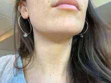Load image into Gallery viewer, Handmade Herkimer Diamond Hoop Earrings: 14k Gold Filled Dangle Hoops