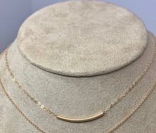 Load image into Gallery viewer, Dainty 14k Gold Filled Bar Necklace: Minimalist Layering Jewelry