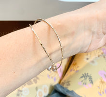 Load image into Gallery viewer, Floating Pearl Bangle Set: 14k Gold Filled Textured Bracelets