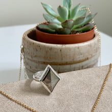 Load image into Gallery viewer, Handmade Pyrite Statement Ring: Sterling Silver Solitaire