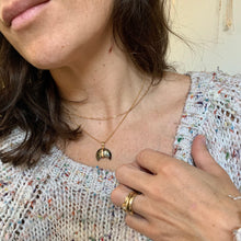 Load image into Gallery viewer, Crescent Moon Pyrite Necklace: 14k Gold Filled Layering Jewelry