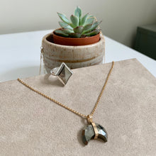 Load image into Gallery viewer, Handmade Pyrite Statement Ring: Sterling Silver Solitaire