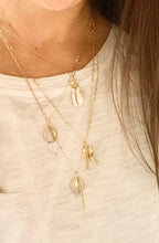 Load image into Gallery viewer, Handmade 14k Gold Filled Aquamarine Necklace: 'Just Breathe' Charm