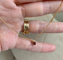Load image into Gallery viewer, Solitaire Garnet Necklace: 14k Gold Filled Gemstone Choker