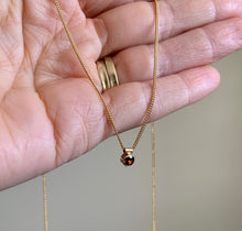 Load image into Gallery viewer, Solitaire Garnet Necklace: 14k Gold Filled Gemstone Choker
