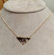 Load image into Gallery viewer, Stamped Wildflower 14k Gold Filled Triangle Necklace