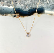 Load image into Gallery viewer, Aquamarine Solitaire Necklace: 14k Gold Filled Gemstone Choker