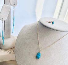 Load image into Gallery viewer, Turquoise Drop Earrings: Gold Filled Dangle Gemstone Jewelry