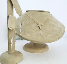 Load image into Gallery viewer, Raw Quartz Crystal Hoop Earrings: 14k Gold Filled Boho Jewelry