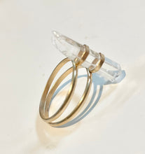 Load image into Gallery viewer, Raw Clear Quartz Point Ring: 14k Gold Filled Statement Ring
