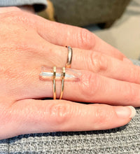Load image into Gallery viewer, Raw Clear Quartz Point Ring: 14k Gold Filled Statement Ring