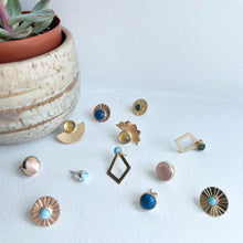 Load image into Gallery viewer, Morganite Stud Earrings: 14kt Gold Filled Bezel Setting, Pink Gemstone