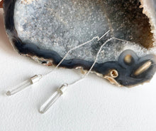 Load image into Gallery viewer, Raw Clear Quartz Sterling Silver Threader Earrings: Crystal Spike Dangle