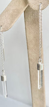 Load image into Gallery viewer, Raw Clear Quartz Sterling Silver Threader Earrings: Crystal Spike Dangle