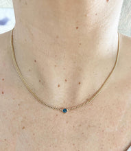 Load image into Gallery viewer, Garnet Solitaire Necklace: 14k Gold Filled Gemstone Choker
