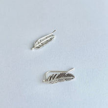 Load image into Gallery viewer, Sterling Silver Feather Ear Climbers: Minimalist Earrings