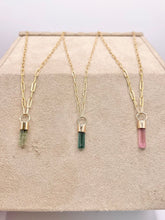 Load image into Gallery viewer, Raw Tourmaline Crystal Necklace: 14k Gold Filled Talisman Pendant
