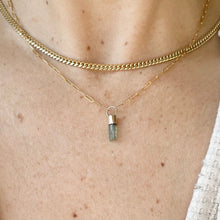 Load image into Gallery viewer, Raw Tourmaline Crystal Necklace: 14k Gold Filled Talisman Pendant