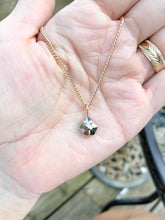 Load image into Gallery viewer, Pyrite necklace, 14k gold filled, Cuban link, minimalist, layering necklace