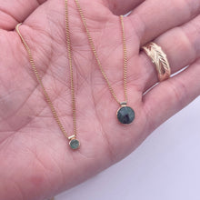 Load image into Gallery viewer, Solitaire Emerald Necklace: 14k Gold Filled Gemstone Choker