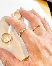 Load image into Gallery viewer, 14k Gold Filled Floral Ring: Thick Textured Stacking Band