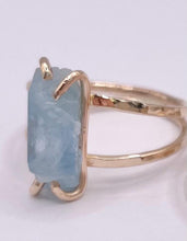 Load image into Gallery viewer, Raw Gemstone Stacking Ring: 14k Gold Filled, Ruby, Aquamarine