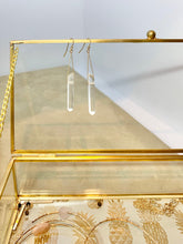 Load image into Gallery viewer, Clear Quartz Crystal Point Earrings: 14k Gold Filled Dangle Earrings
