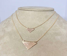 Load image into Gallery viewer, Textured 14k Gold Filled Triangle Necklace: Minimalist Geometric Choker
