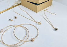 Load image into Gallery viewer, 14k gold filled Herkimer diamond necklace, April birthstone necklace
