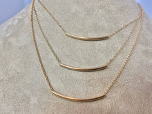 Load image into Gallery viewer, Dainty 14k Gold Filled Bar Necklace: Minimalist Layering Jewelry
