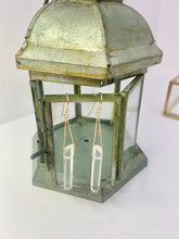 Load image into Gallery viewer, Clear Quartz Crystal Point Earrings: 14k Gold Filled Dangle Earrings
