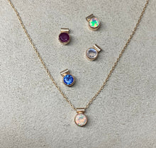 Load image into Gallery viewer, Ruby Solitaire Necklace: 14k Gold Filled Gemstone Choker
