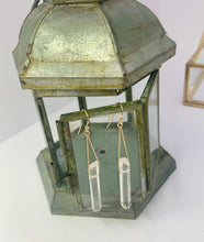 Load image into Gallery viewer, Clear Quartz Crystal Point Earrings: 14k Gold Filled Dangle Earrings
