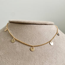 Load image into Gallery viewer, Gold Filled Coin Choker Necklace: Dainty Layering Necklace
