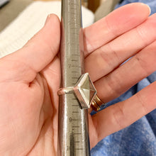 Load image into Gallery viewer, Handmade Pyrite Statement Ring: Sterling Silver Solitaire
