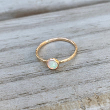 Load image into Gallery viewer, Opal Bezel Ring: Sterling Silver, 14k Gold Filled Stacking Ring
