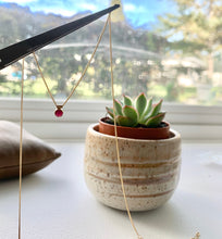 Load image into Gallery viewer, Ruby Solitaire Necklace: 14k Gold Filled Gemstone Choker
