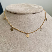 Load image into Gallery viewer, Gold Filled Coin Choker Necklace: Dainty Layering Necklace
