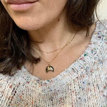 Load image into Gallery viewer, Crescent Moon Pyrite Necklace: 14k Gold Filled Layering Jewelry
