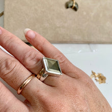 Load image into Gallery viewer, Handmade Pyrite Statement Ring: Sterling Silver Solitaire
