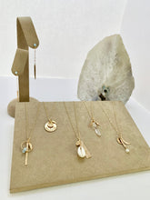 Load image into Gallery viewer, Handmade 14k Gold Filled Aquamarine Necklace: &#39;Just Breathe&#39; Charm
