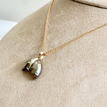 Load image into Gallery viewer, Crescent Moon Pyrite Necklace: 14k Gold Filled Layering Jewelry
