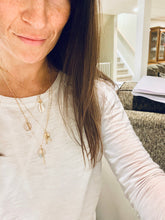 Load image into Gallery viewer, Handmade 14k Gold Filled Aquamarine Necklace: &#39;Just Breathe&#39; Charm
