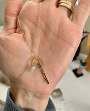 Load image into Gallery viewer, Handmade 14k Gold Filled Aquamarine Necklace: &#39;Just Breathe&#39; Charm
